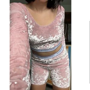 victoria’s secret pink velour set